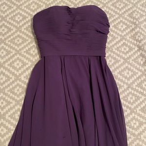 Eggplant Strapless Bridesmaid/ Formal Gown